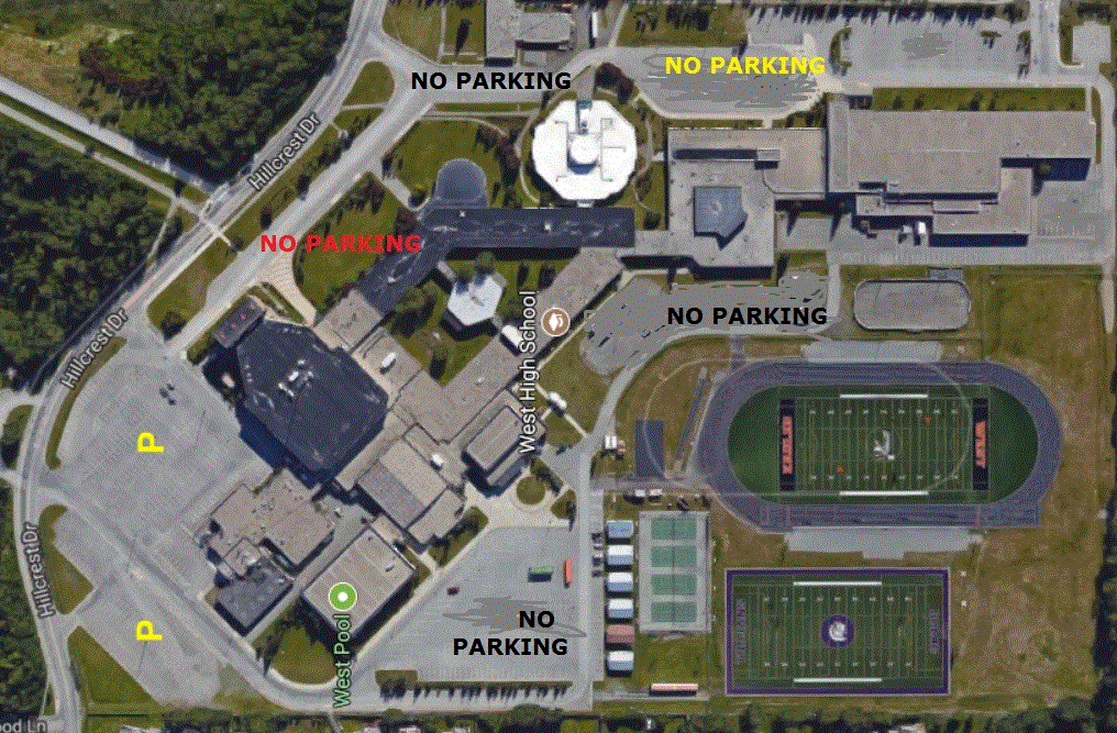 satellite image of West High student parking map satellite image of West High student parking map